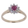 9ct Yellow Gold 0.20ct Diamond and Ruby Cluster Ring