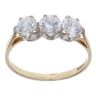 9ct Yellow Gold Cubic Zirconia Three Stone Ring