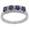 9ct White Gold 0.10ct Diamond And Sapphire Ring