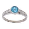 9ct White Gold Cubic Zirconia and Blue Topaz Ring