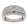 18ct White Gold 0.75ct Diamond Three Row Fancy Ring