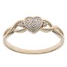 9ct Yellow Gold 0.01ct Diamond Heart Ring