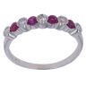 18ct White Gold 0.25ct Brilliant Cut Diamond and Created Ruby Eternity Ring