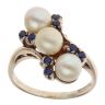 9ct Yellow Gold Pearl and Sapphire Fancy Ring