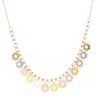 22ct Yellow White and Rose Gold Flowers Chain 18"