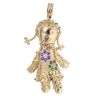 9ct Yellow Gold Moveable Cubic Zirconia Ragdoll Pendant