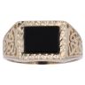 9ct Yellow Gold Patterned Onyx Signet Ring