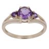 9ct Yellow Gold Amethyst Three Stone Ring