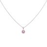 18ct White Gold 0.12ct Diamond And Pink Sapphire Cluster Pendant And Chain 16"