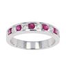 9ct White Gold Diamond And Ruby Half Eternity Ring by Anya Belle