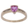 14ct Yellow Gold 0.10ct Diamond and Pink Sapphire Single Stone Ring