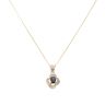 9ct Yellow Gold Brilliant Cut 0.16ct Diamond and Oval Sapphire Pendant and Chain 18"