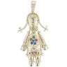 9ct Yellow Gold Multi Gemstone Ragdoll Pendant