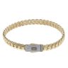 14ct Yellow Gold Monaco Classic Cubic Zirconia Pave Lock Bangle