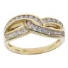 18ct Yellow Gold Cubic Zirconia Crossover Ring