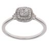 9ct White Gold 0.20ct Brilliant and Single Cut Diamond Cluster Ring