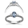 18ct White Gold D 0.08ct Tanzanite-0.39ct 3 Stone Ring