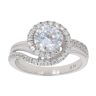 9ct White Gold Cubic Zirconia Twist Ring
