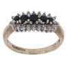 9ct Yellow Gold Sapphire and 0.20ct Diamond Five Stone Cluster Ring