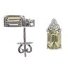 18ct White Gold 0.10ct Diamond and Green Gemstone Earrings