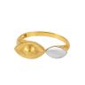 22ct Yellow Gold Womens Ring Band with Rhodium