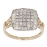 9ct Yellow Gold 0.75ct Brilliant and Baguette Cut Diamond Cluster Ring