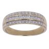 14ct Yellow Gold 0.50ct Brilliant Cut Diamond Three Row Ring