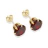 9ct Yellow Gold Garnet Cubic Zirconia Stud Earrings 7mm