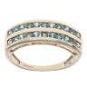 9ct Yellow Gold Green Gemstone Two Row Ring