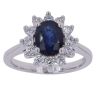18ct White Gold 0.50ct Brilliant Cut Diamond and Sapphire Cluster Ring