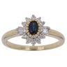 18ct Yellow Gold 0.25ct Diamond and Sapphire Cluster Ring