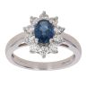 18ct White Gold 0.63ct Brilliant Cut Diamond and Sapphire Cluster Ring