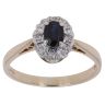 9ct Yellow Gold 0.10ct Diamond and Sapphire Cluster Ring
