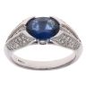 18ct White Gold 0.52ct Brilliant Cut Diamond and Sapphire Fancy Ring