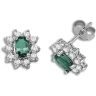 18ct White Gold Diamond 0.52ct Emerald 1.25ct Diamond Earrings