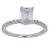 18ct White Gold 1.40ct Emerald and Brilliant Cut Lab Grown Diamond Solitaire Ring
