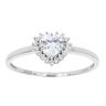 9ct White Gold Cubic Zirconia Heart Cluster Ring
