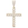 9ct Yellow Gold Cubic Zirconia Curb Cross Pendant