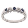 9ct White Gold 0.05ct Diamond and Sapphire Five Stone Ring
