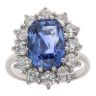 18ct Yellow Gold 1.25ct Brilliant Cut Diamond and Sapphire Cluster Ring