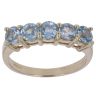 9ct Yellow Gold Aquamarine Five Stone Ring