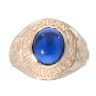 9ct Yellow Gold Blue Gemstone College Ring