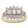 18ct Yellow Gold 0.85ct Brilliant And Baguette Cut Diamond Cluster Ring