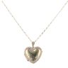 9ct Yellow And White Gold Floral Heart Locket And Chain 20"
