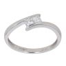 9ct White Gold Two Stone Twist Cubic Zirconia Ring