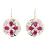 14ct Yellow Gold Red Gemstone and Cubic Zirconia Earrings
