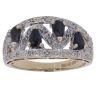 9ct Yellow Gold 0.10ct Diamond and Sapphire Four Stone Ring