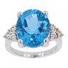 9ct White Gold 0.15cts Diamond And Topaz Ring