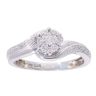 9ct White Gold 0.25ct Diamond Twist Cluster Ring