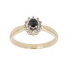 9ct Yellow Gold 0.10ct Diamond And Sapphire Cluster Ring